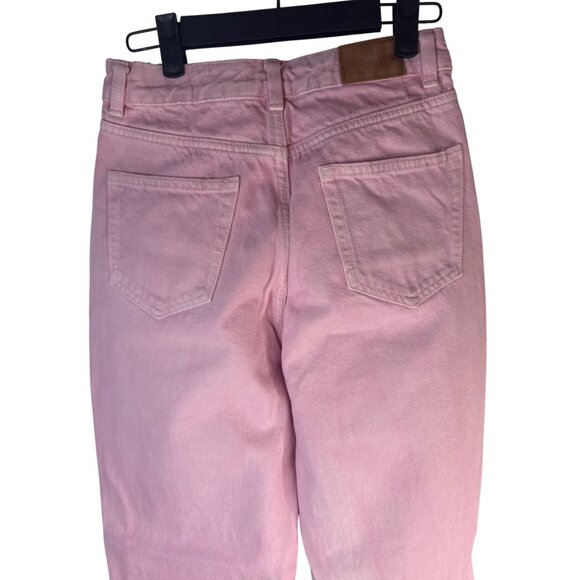 ZARA Size 2 Pink High-Rise Straight Leg Cotton Jeans - Picture 10 of 15